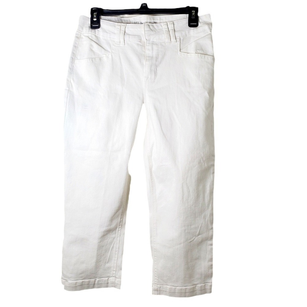 Maurices M-Jeans Mid Rise White Stretch Denim Capri Jean Cropped Pants Size 12